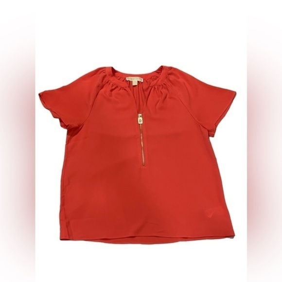 Michael Kors Coral  V-Neck Tunic With Zipper Size Medium - Picture 5 of 7